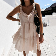 Load image into Gallery viewer, Lovely Ruffle Sleeveless Vacation Mini Dress