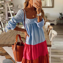 Load image into Gallery viewer, Cute Color Stitching Maxi Dress