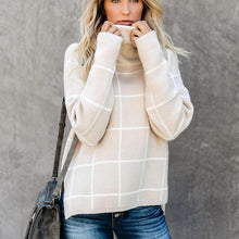 Load image into Gallery viewer, Turtleneck Pullover Plaid Sweater