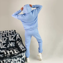 Load image into Gallery viewer, Solid Color Hooded Sweatshirt Set (Sweatshirt+Pants)