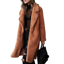 Load image into Gallery viewer, Lapel Collar Plush Coat