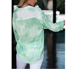 Load image into Gallery viewer, Gradient Tie-dye Buttoned Shirt Tops