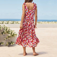 Load image into Gallery viewer, U-Neck Sleeveless Floarl Print Dress