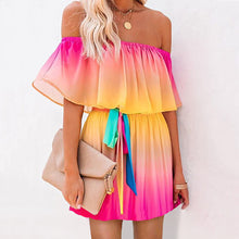 Load image into Gallery viewer, Gradient One-Shoulder Mini Dress