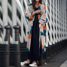 Load image into Gallery viewer, Lapel Print Long Sleeve Coat