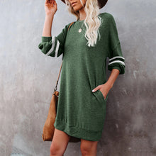 Load image into Gallery viewer, Long Sleeve Spliced Pullover T-shirt Dress