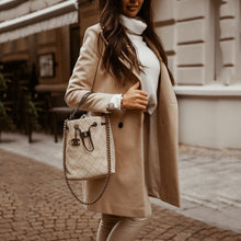 Load image into Gallery viewer, Solid Color Lapel Button Woolen Coat
