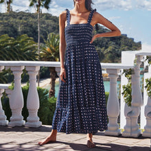 Load image into Gallery viewer, Elegant Sling Print Vacation Maxi Dress