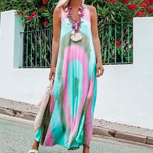 Load image into Gallery viewer, Tie-Dye Printed Sleeveless Maxi Dress