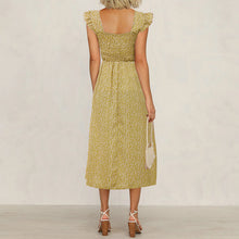 Load image into Gallery viewer, Round Neck Floral Flying Sleeve Dress