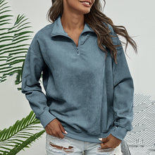 Load image into Gallery viewer, Stand-up Collar Pullover Corduroy Sweatshirt