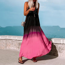 Load image into Gallery viewer, Gradient Color V-Neck Maxi Dress