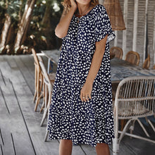 Load image into Gallery viewer, Lotus Leaf Sleeve Polka Dot Dress
