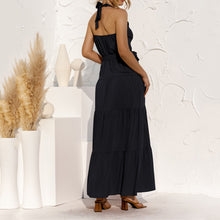 Load image into Gallery viewer, Halter Lace Up Backless Dress
