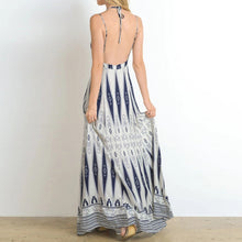 Load image into Gallery viewer, Retro Print V-Neck Sling Maxi Dress