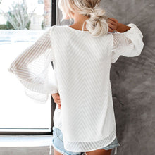 Load image into Gallery viewer, V-neck Pullover Texture Long-sleeved Chiffon Shirt
