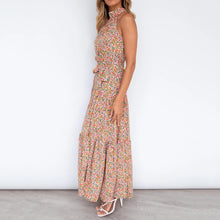 Load image into Gallery viewer, Fashion Halter print Sleeveless Vacation Maxi Dress