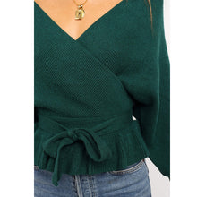 Load image into Gallery viewer, V-neck Lace Open Back Sweater