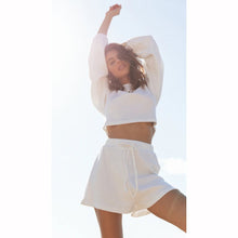 Load image into Gallery viewer, Knit Long Sleeve Lace-up Shorts Loungewear