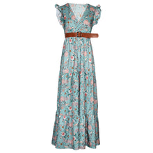 Load image into Gallery viewer, Floral V-Neck Floarl Printed Maxi Dress