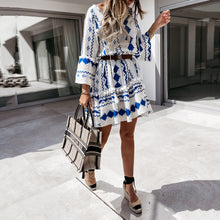 Load image into Gallery viewer, Fashion Print Stitching Dress