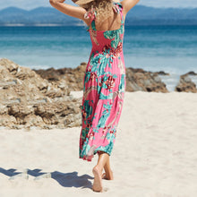 Load image into Gallery viewer, Elegant Sling Print Vacation Maxi Dress