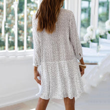 Load image into Gallery viewer, Polka Dot Print Nine-Point Sleeve Dress