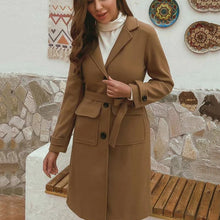 Load image into Gallery viewer, Autumn And Winter Slim Woolen Coat