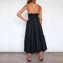 Load image into Gallery viewer, Black V-Neck Sling Maxi Dress