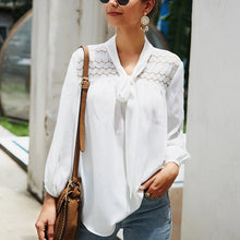 Load image into Gallery viewer, Solid Color Long Sleeve Chiffon Shirt