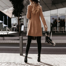 Load image into Gallery viewer, Double-Breasted Woolen Coat With Suit Collar