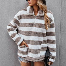 Load image into Gallery viewer, Thickened Plaid Zipper Tops Sweatshirt