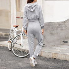 Load image into Gallery viewer, Hooded Long Sleeve Sweatshirt Suit Set