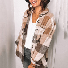 Load image into Gallery viewer, Fashion Plaid Shirt Woolen Coat
