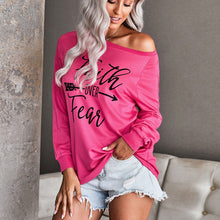 Load image into Gallery viewer, Casual Literal Print Crew Neck Sweatshirt