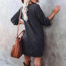 Load image into Gallery viewer, Solid Color Soft Long Sleeve Dress