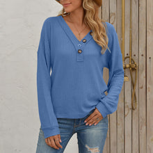 Load image into Gallery viewer, V-neck Knitted Long Sleeve Tops