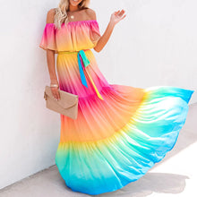 Load image into Gallery viewer, Gradient One-Shoulder Maxi Dress