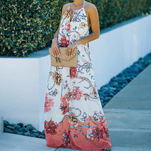 Load image into Gallery viewer, Summer Halter Floarl Printed Maxi Dress