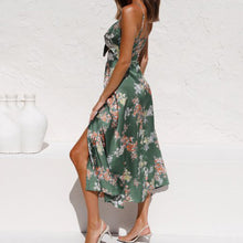Load image into Gallery viewer, Floral Printed Bow Design Maxi Dress
