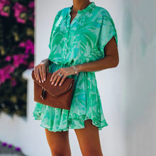 Load image into Gallery viewer, Elegant Printed Button Casual Mini Dress