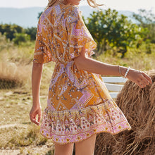 Load image into Gallery viewer, V-Neck Floarl Print Vacation Dress