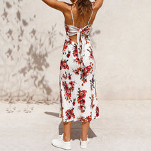 Load image into Gallery viewer, Sexy V-Neck Floral Printed Backless Maxi Dress
