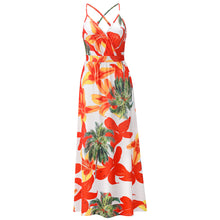 Load image into Gallery viewer, Bohemian Floral Print Suspender Maxi Dress