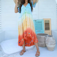 Load image into Gallery viewer, V-Neck Gradient Maxi Dress