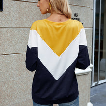 Load image into Gallery viewer, Three-color Stitching Long-sleeved Sweater