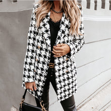 Load image into Gallery viewer, Retro Long Sleeved Plaid Lapel Mid-Length Coat