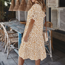 Load image into Gallery viewer, Lotus Leaf Sleeve Polka Dot Dress