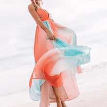 Load image into Gallery viewer, V Neck Rainbow Mesh Sling Dress