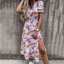 Load image into Gallery viewer, Fashion V-Neck Floral Printed Vacation Dress